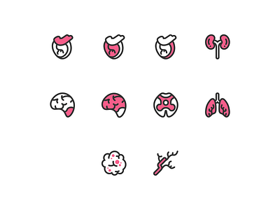 Disease Icon Set | Bold - Clean - Modern app bold brain brand branding clean data design disease doctor health heart icon iconography line medical modern science ui ux