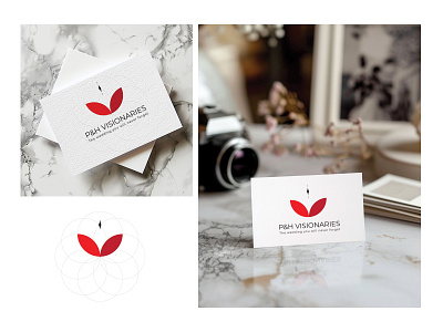 Logo for wedding photographers black and white logo branding colorful logo graphic design logo logo heart logo leaves logo love magic logo mandala mandala logo photographer brand identity red logo universe wedding logo wedding photographer