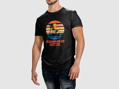 Summer And Surfing T-shirt Design app branding design graphic design illustration logo summer t shirt design t shirt desing typographi t shirt design typography ui ux vector