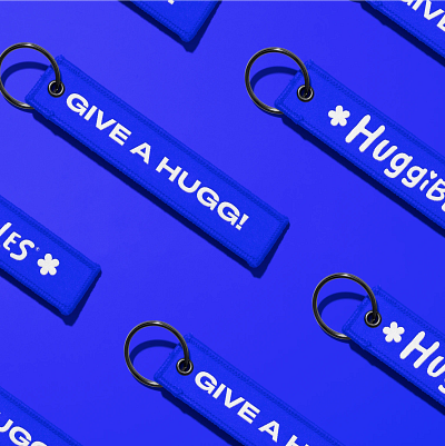 Merch/Swag for Huggibles® Pet Brand blue branding design indigo keychain merch merchandise pet branding pets swag