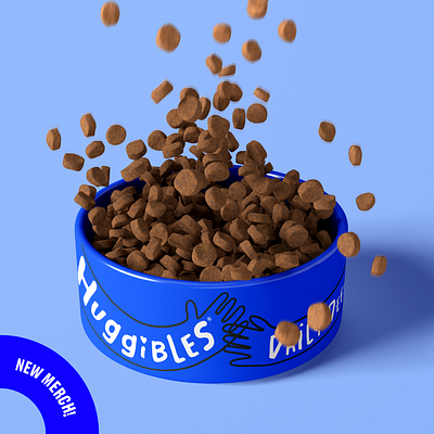 Dog Bowl Design for Huggibles® branding dog bowl merch swag