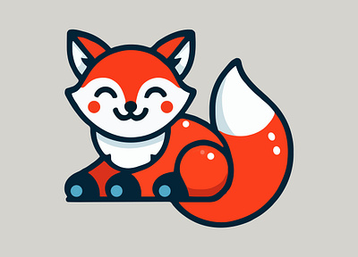 Happy Fox :) animal app branding design fox graphic design happy icon illustration logo typography ui ux vector