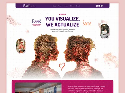 Wedding event catering food service website UI design page bride catering design event food groom landing page photography ui ux web website wedding