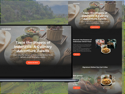 indonesian food landing page branding design food landing page graphic design homepage homepage design landing page ui ui design ui ux web design