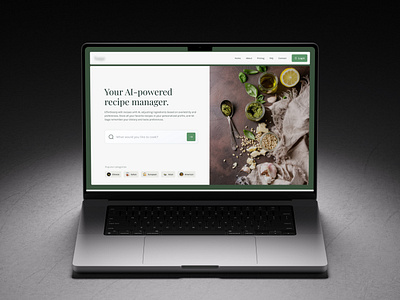 Cooking Recipe App - V2 ai ai recipe design elegant food food app interface recipe recipe manager ui ux webdesign website