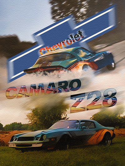 Designs made of a Z28 Camaro. 90s branding camaro car cars graphic design merch merch design mockup motion graphics shirts videogame