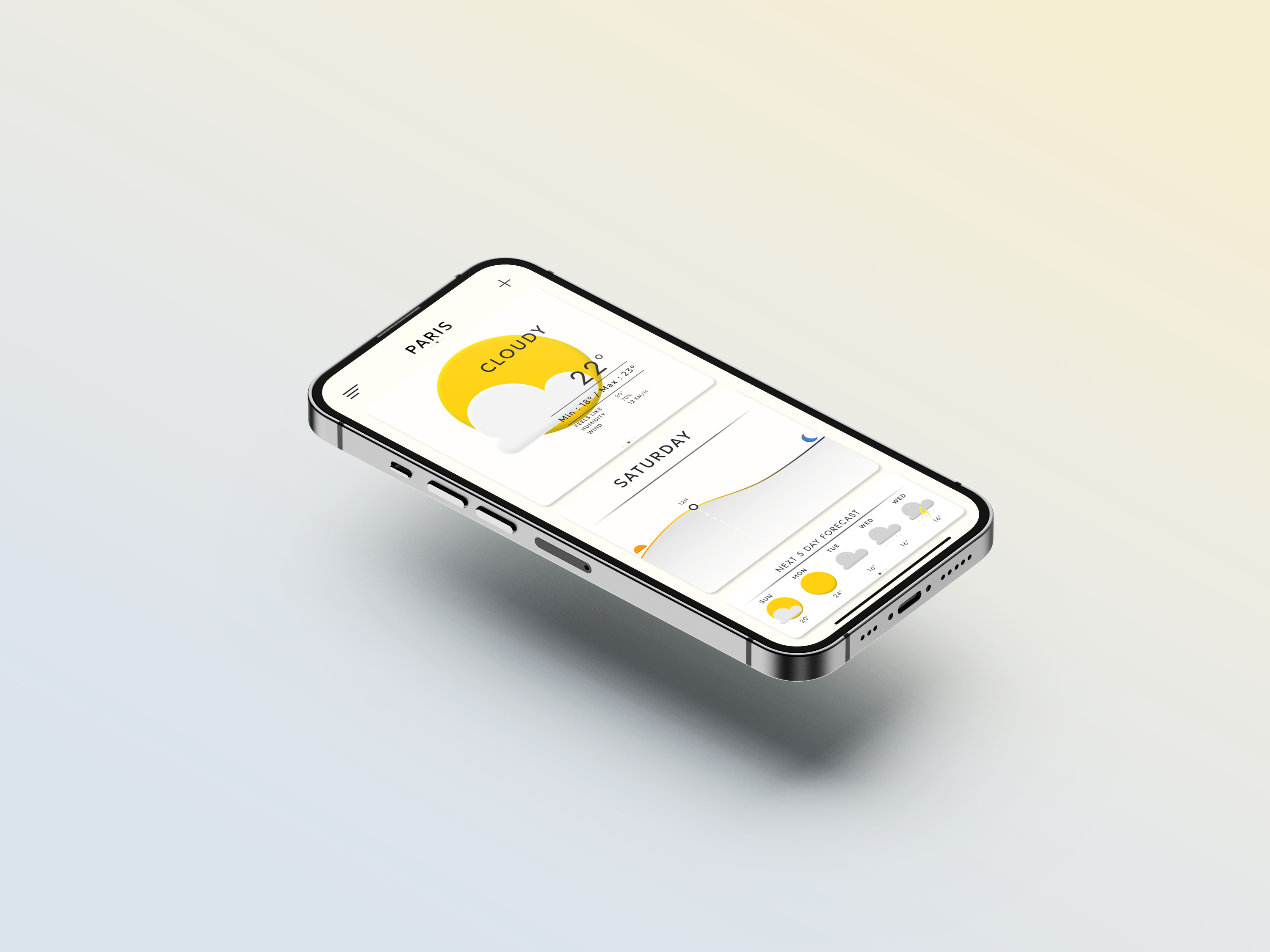 Weather App UI Design app design graphic design minimalist mobile ui weather