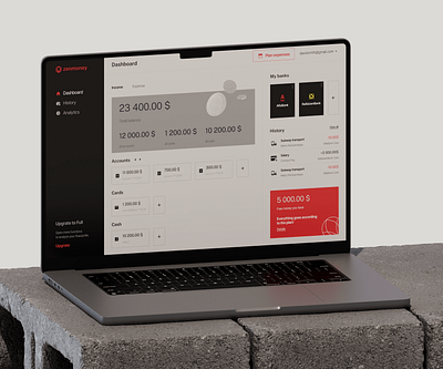 Zenmoney Web App 3d branding ui