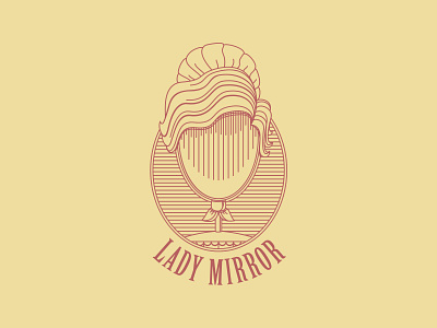 Lady Mirror Vintage Logo brand branding dress engraving hair hairdresser hairstyle line art logo logotype mirror retro salon style stylist vintage woman