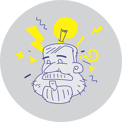 Self Portrait dribbble face gray guy handdrawn illustration lightning bolt man plus sketch vector yellow