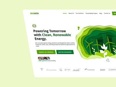 Go Green Energy Platform colour energy energy solutions green green energy ui web design