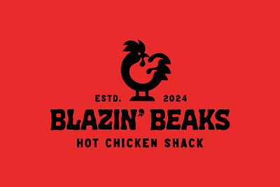 Blazin' Beaks Combination Logo brand identity branding burger chicken flame food food truck gif hot logo logomark mascot minimalism package design restaurant sandwich wordmark