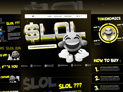 Lol Solana Meme Coin Landing page ui