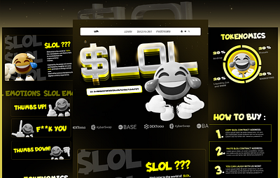 Lol Solana Meme Coin Landing page ui