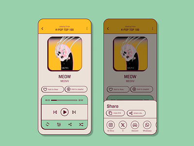 Daily UI #010 Share UI app dailyui design kpop music retro ui