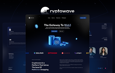 Cryptowave Landing Page design ui