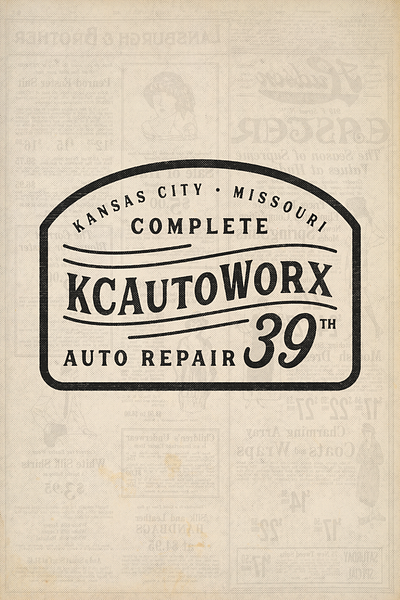 KC Auto Worx Vintage Logo branding graphic design logo retro vector