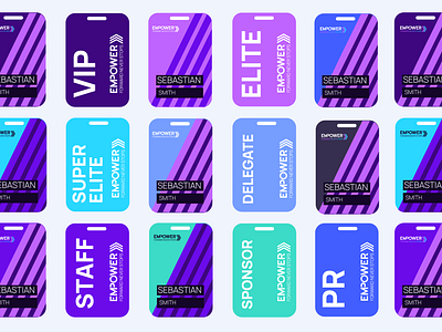 Empower Frisco Name Badges branding event name badge pattern