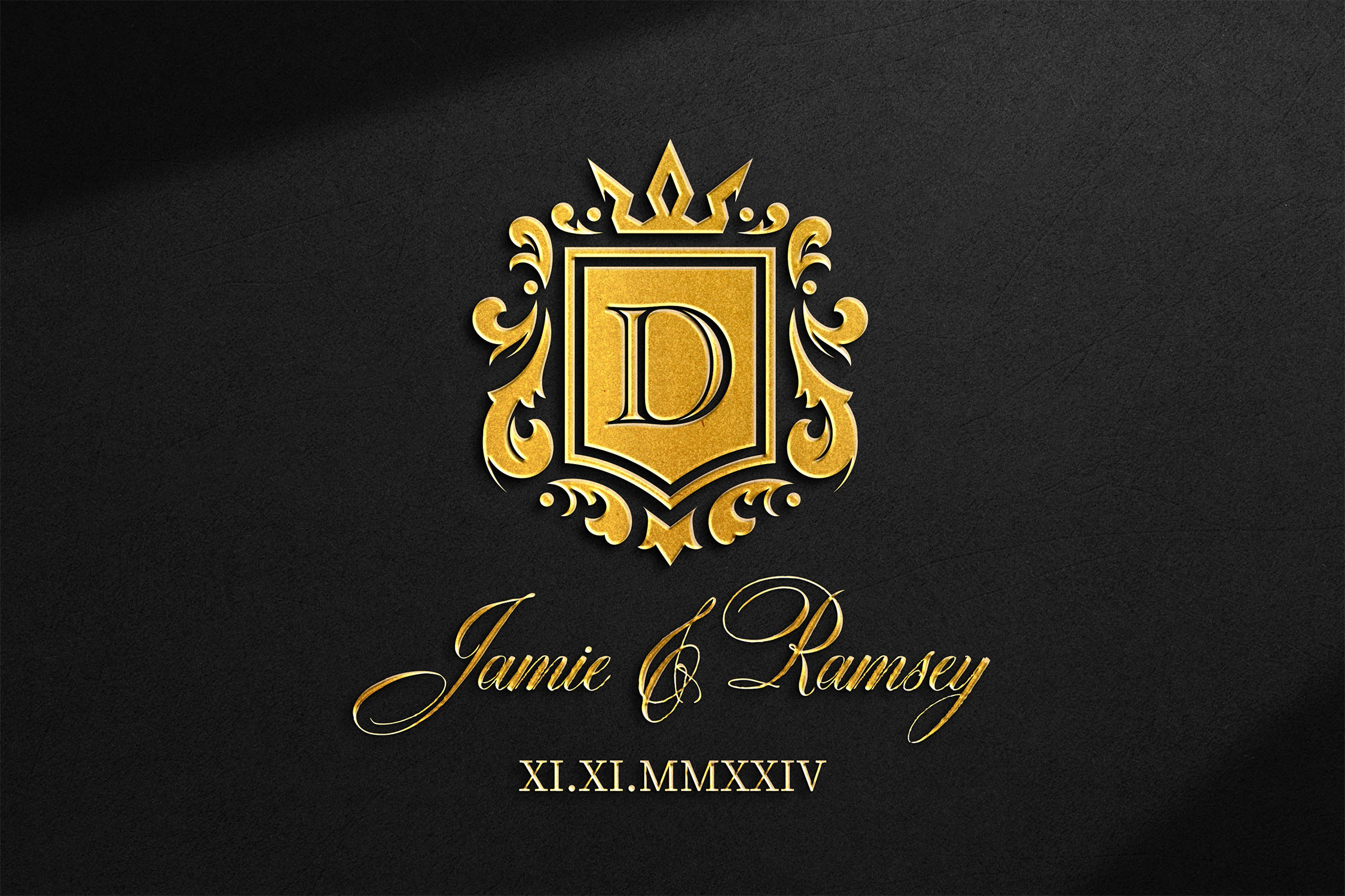 D Luxury Wedding Crest design graphic design wedding