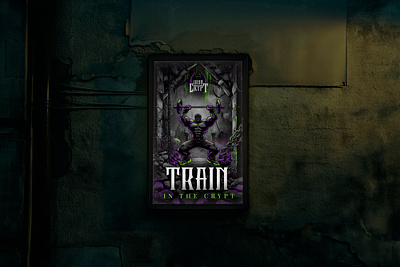 Gothic Horror Gym Poster branding crypt design edgy fitness gothic graphic design grunge gym horror mockup poster weights