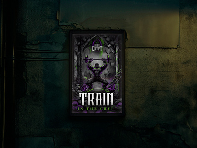 Gothic Horror Gym Poster branding crypt design edgy fitness gothic graphic design grunge gym horror mockup poster weights