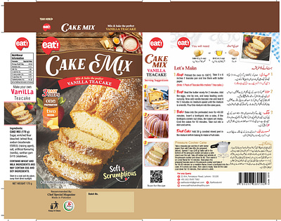 Eat! "Cake Mix (Vanilla)" baking product packaging branding for chocolate products design graphic design illustration photoshop