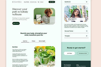 Facets Wellness branding landing page web design wellness