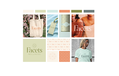 Facets Wellness Brand Board branding mockup moodboard pattern poc brand wellness wellness brand