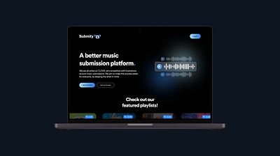 Submity - Music Submission Platform branding design graphic design music spotify ui uiux design user interface ux ux design website