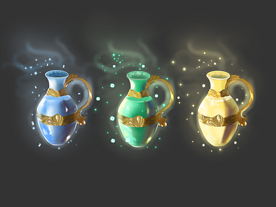 Magic potion icons art commissions digitalart digitalpainting drawing graphic design illustrations painting