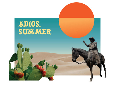 Adios, Summer cactus cowboy desert design digital goodbye horse illustration summer western