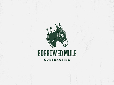 Borrowed mule logo animal branding design farm hand drawn homestead horse illustration logo logotype mule rancho retro rural vintage