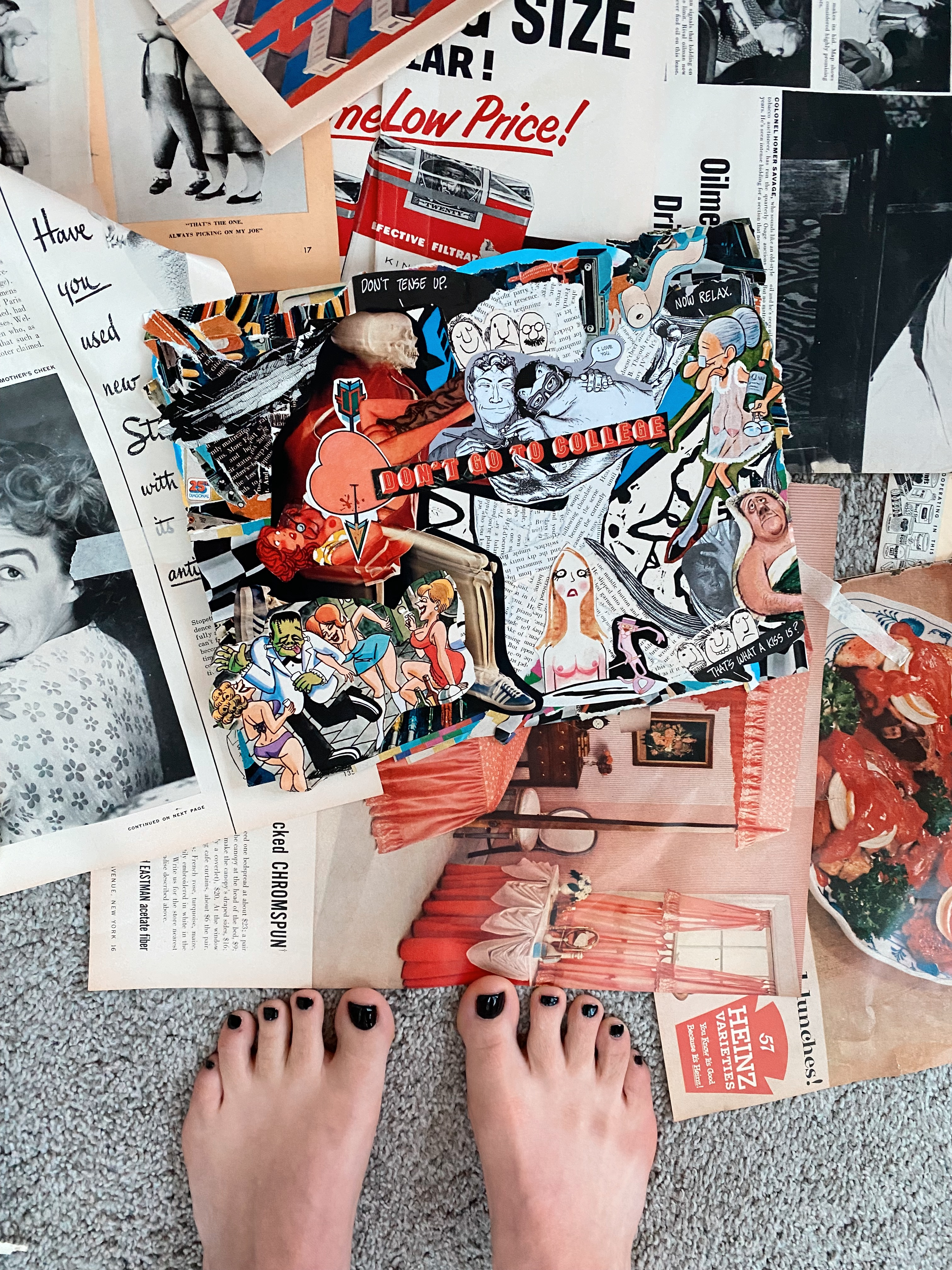 relax. it's only a life-altering decision collage collage art collage design crafts crafty magazine messy newspaper paper paper design quotes recycled art statement tactile