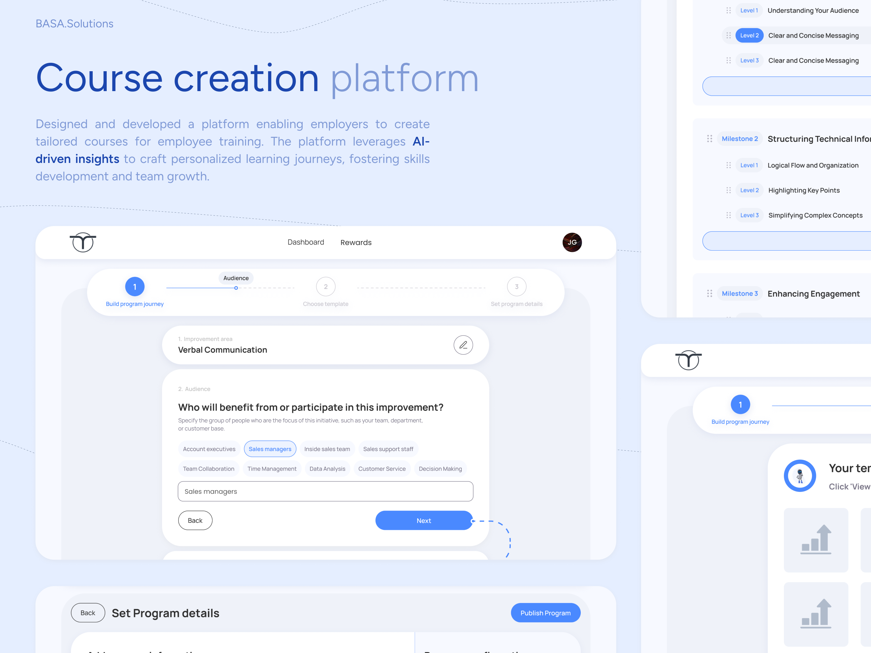 Website for AI course creation platform ai ai character course creation platform design edtech eduction platform ui ux webdesign website website design white