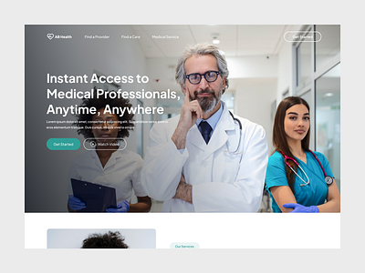 Landing page design exploration for the medical industry design graphic design landingpage ui uiux website