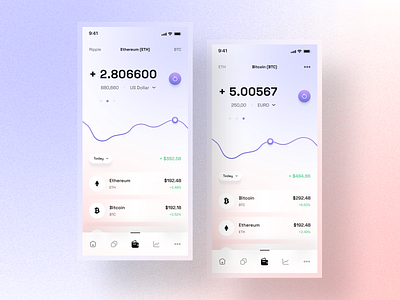 Ui Crypto Wallet app app design coin crypto crypto currency crypto exchange crypto wallet cryptocurrency currency dashboard design exchange interface mobile mobile app mobile design mobile ui token ui user