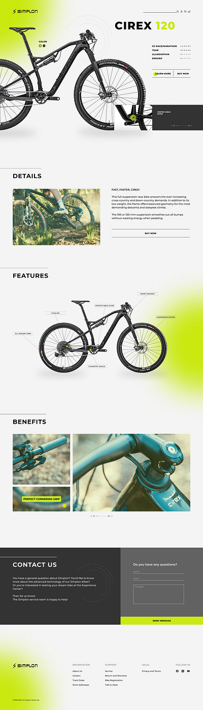 Simplon | Bike Store Landing Page branding design minimal typography ui ux web