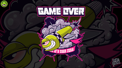 GAME OVER - artwork art artwork branding cartoon clothing design illustration logo merch