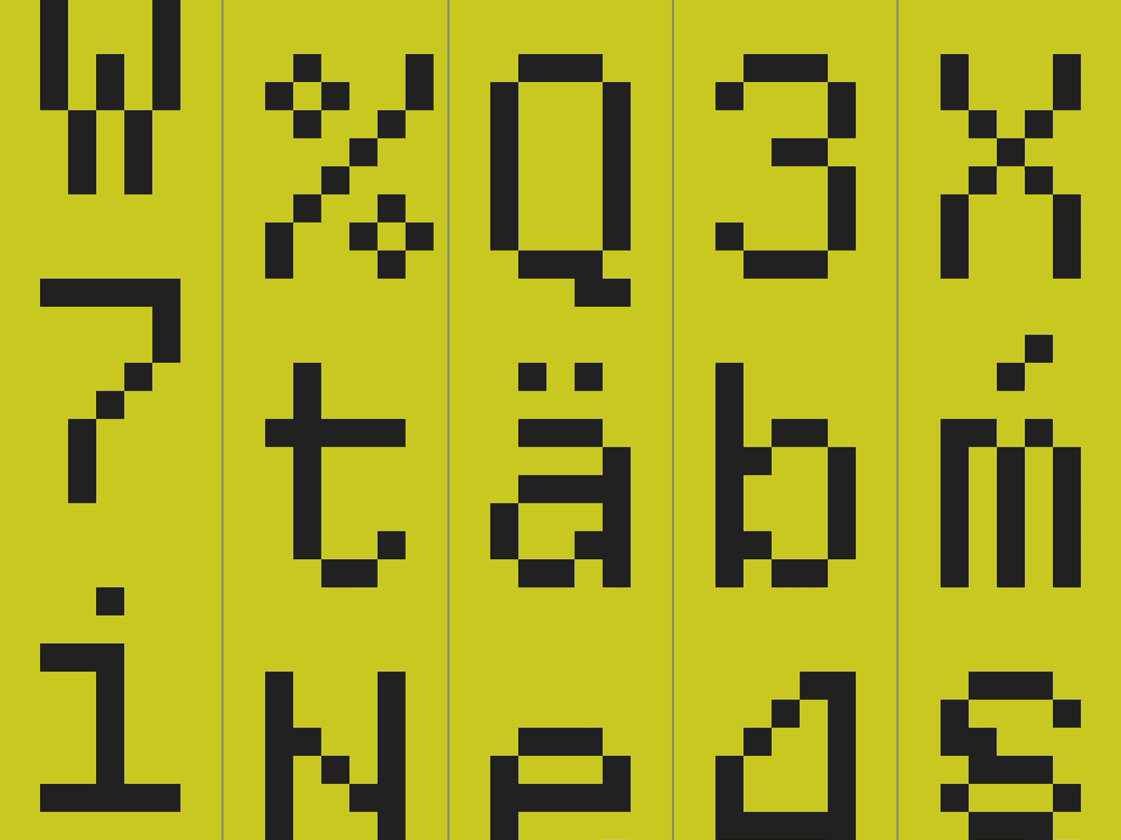 M | o | n | o | s | p | a | c | e | d font glitch monospaced pixel type typeface