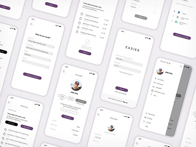 EASIER - Mobile App UX/UI Design app design education learning mobile notes research student ui university ux