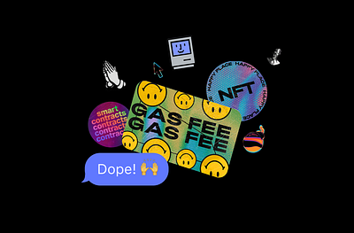 Stickers 3d arrow artist bomb card computer creator dope eth flow illustration nft pray product smart contracts sol stickers tech