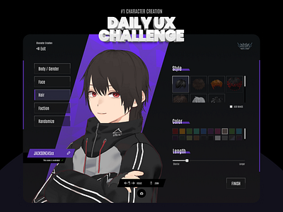 Video Game Daily UX Challenge: Character Creation 3d gaming ui