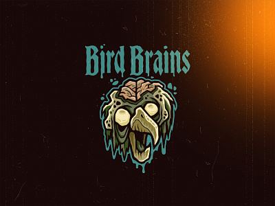 Bird Brains bird branding design graphic design illustration illustrator logo vector zombie