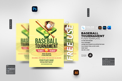 Baseball Tournament Flyer Template aam360 aam3sixty baseball baseball camp baseball camp poster baseball flyer template baseball game baseball game ad baseball game flyer baseball league baseball night baseball tournament flyer baseball tryouts concept design flyer template free flyer illustration sports tournament