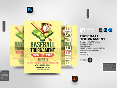 Baseball Tournament Flyer Template aam360 aam3sixty baseball baseball camp baseball camp poster baseball flyer template baseball game baseball game ad baseball game flyer baseball league baseball night baseball tournament flyer baseball tryouts concept design flyer template free flyer illustration sports tournament