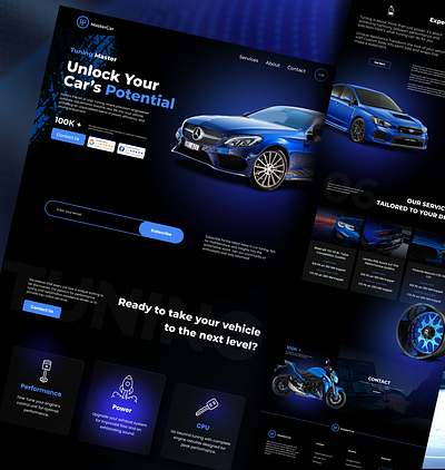 Tuning Car 3d abstract blue branding car graphic design logo mofdern motion graphics ui ux web design