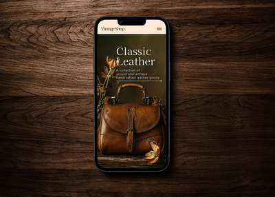 Vintage Leather Mobile UI Design art brand branding design illustration leather logo mobile mobile design shop ui design