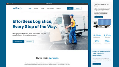 Logistics Landing Page UI Kit – Mobile & Desktop Version logistics logistics design website logistics landing page logistics mobile app