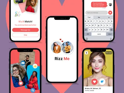 Rizz me dating application product design ui uiux ux