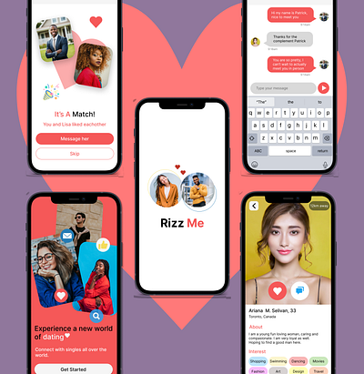 Rizz me dating application product design ui uiux ux